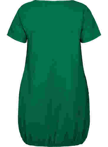 Kortærmet kjole i bomuld, Verdant Green, Packshot image number 1