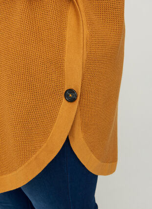 Kortærmet strik poncho med høj hals, Spruce Yellow, Model image number 2
