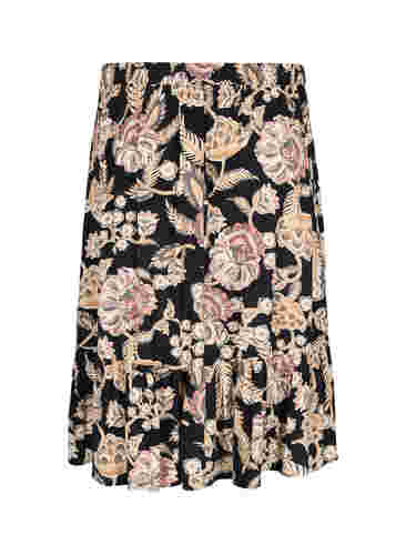 Printet viskose nederdel med flæsekant, Paisley Flower, Packshot image number 1