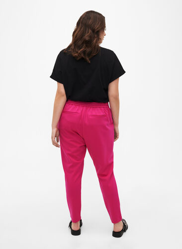 Cropped bukser med lommer, Raspberry Sorbet, Model image number 1