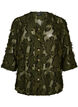 Bluse med frynsede tr&aring;de og struktur, Gr&oslash;n, Packshot image number 0