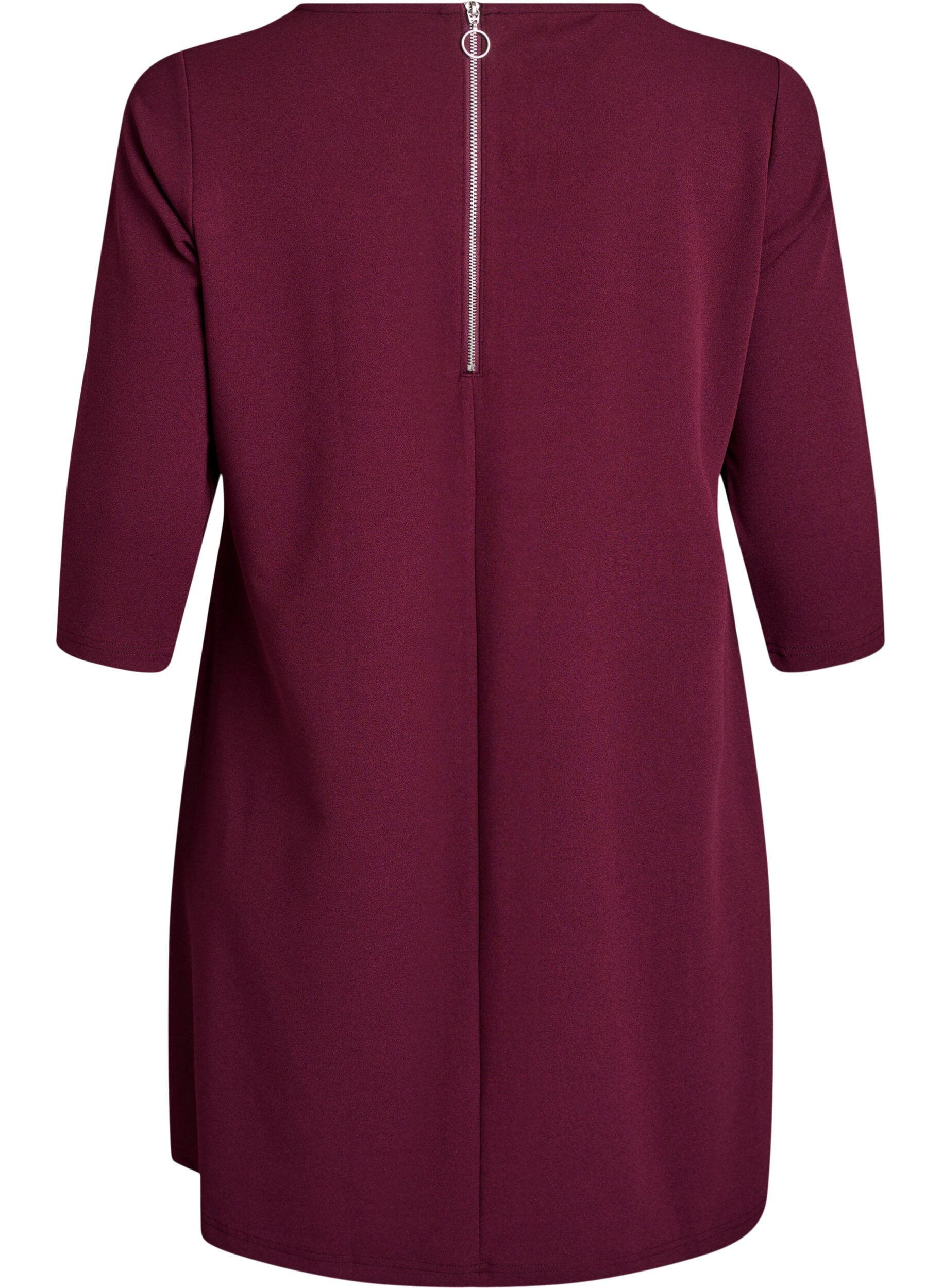 Zizzi FLASH - Kort kjole med a-facon og 3/4 &aelig;rmer, R&oslash;d, Packshot image number 1