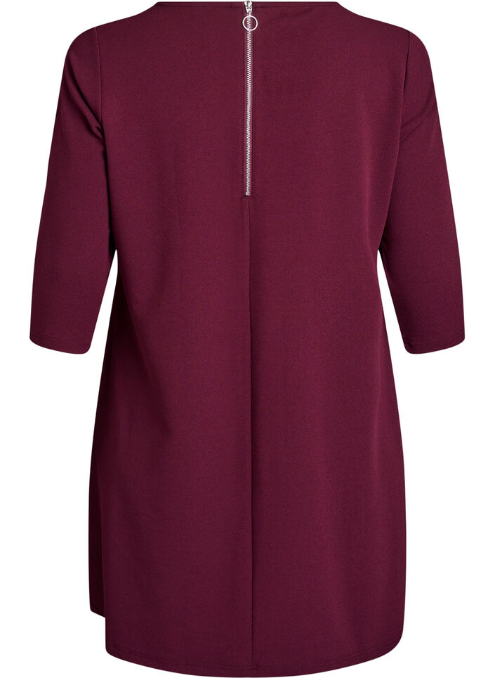 FLASH - Kort kjole med a-facon og 3/4 ærmer, Rød, Packshot image number 1