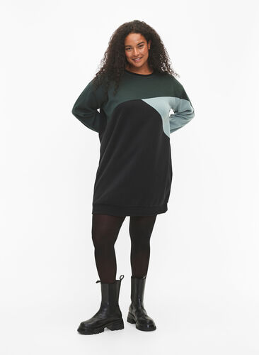 Lang sweatshirt med colorblock, Scarab Color Block, Model image number 2