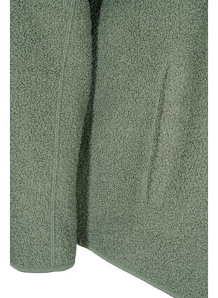 Kort teddy jakke med lommer, Agave Green, Packshot image number 3