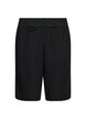 L&oslash;se shorts i bomuldsmusselin med h&oslash;j talje, Sort, Packshot image number 0