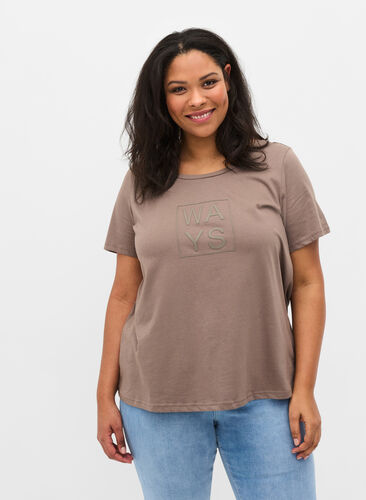 Kortærmet bomulds t-shirt med tryk , Falcon WAYS, Model image number 0