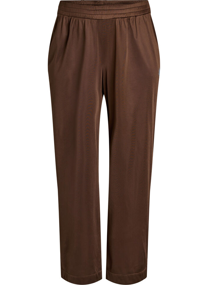 Trackpants med sidestriber og lommer, Brun, Packshot image number 0