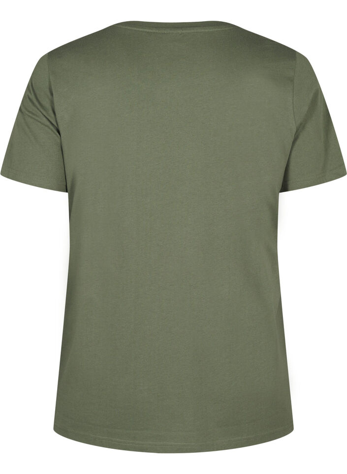 T-shirt i økologisk bomuld med sløjfedetalje, Thyme, Packshot image number 1