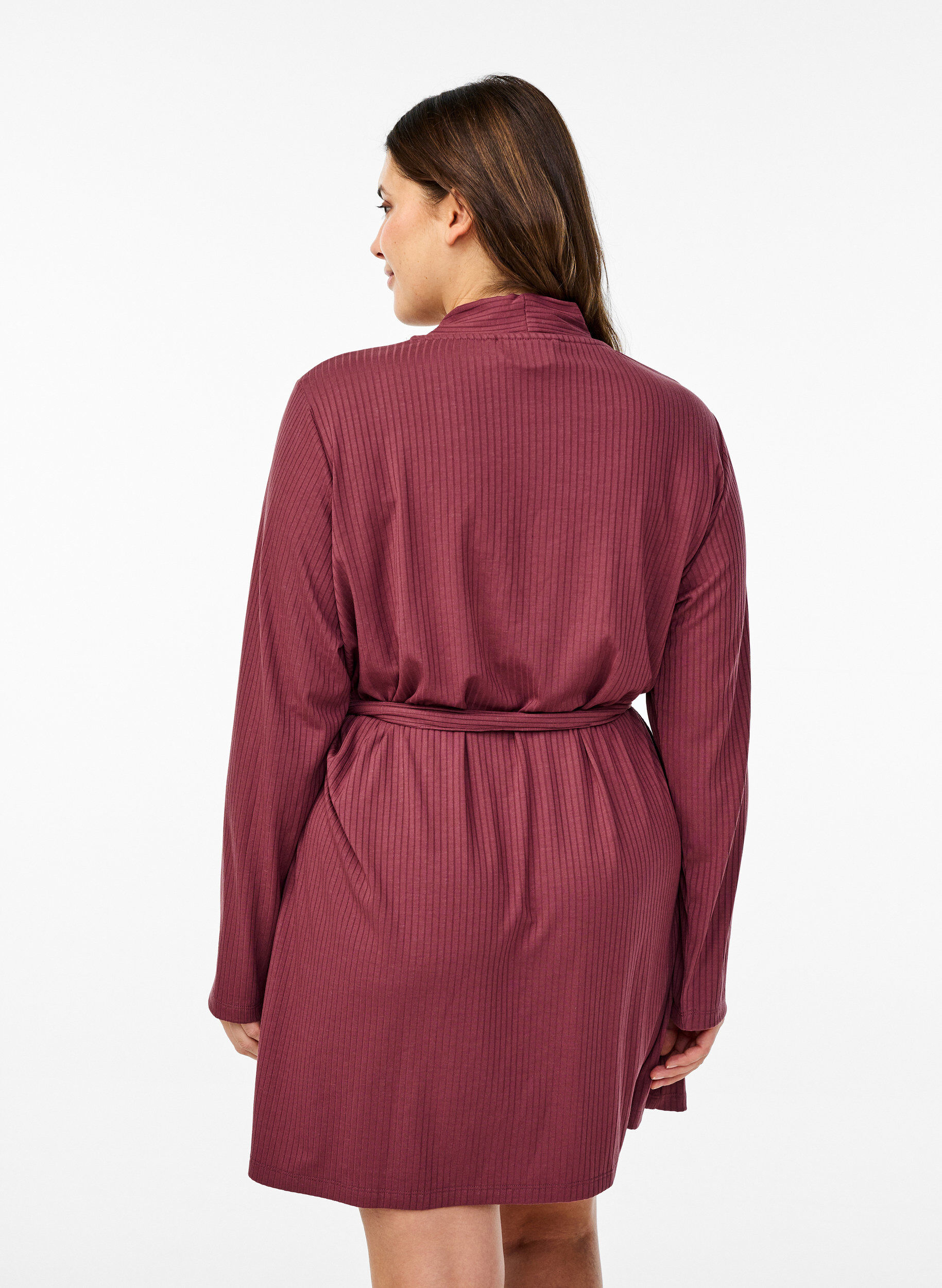 Zizzi Morgenk&aring;be med bindeb&aelig;lte, Rose Brown, Model image number 1