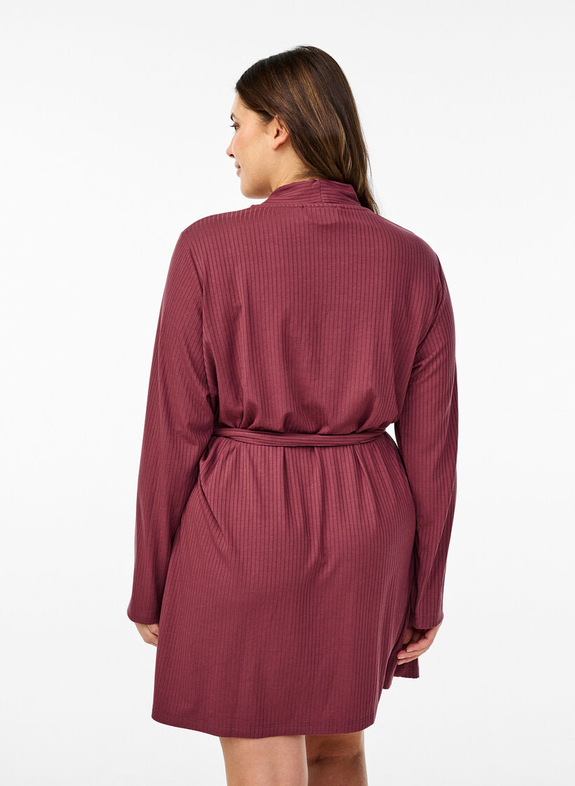 Morgenkåbe med bindebælte, Rose Brown, Model image number 1