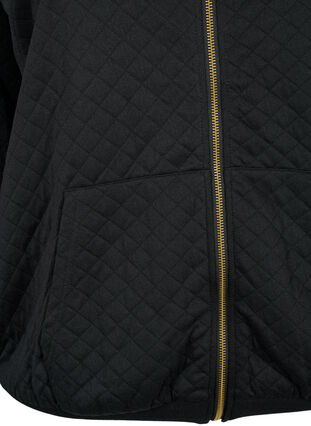Quiltet sportscardigan med hætte, Black, Packshot image number 3
