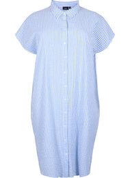 Lang stribet skjorte i bomuld , Light Blue Stripe