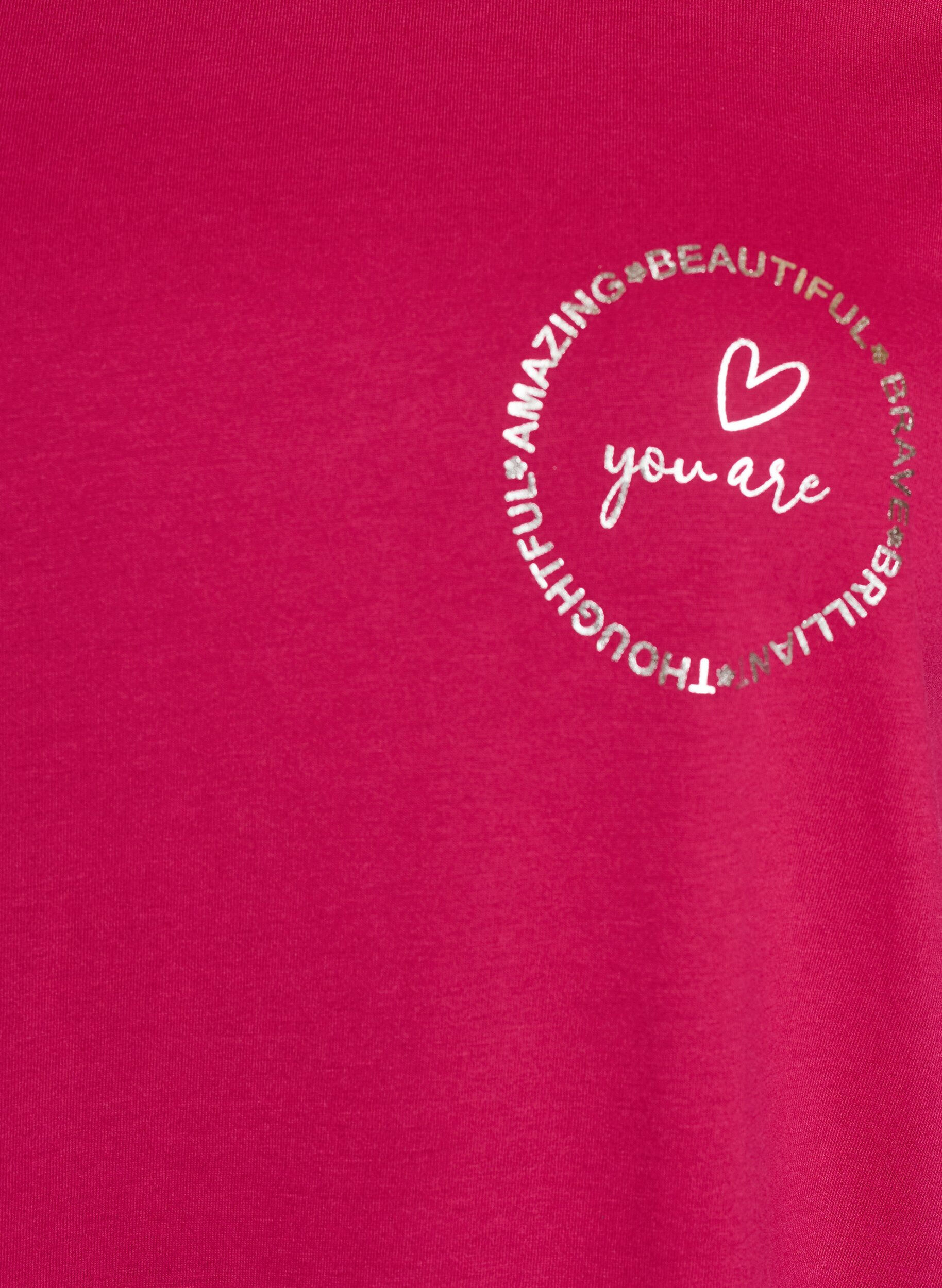 ZizziT-shirt med motiv, R&oslash;d, Packshot image number 2