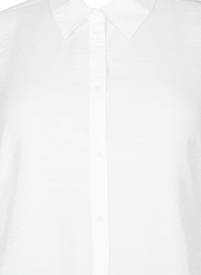 Skjorte i viskose med rynkedetalje, Bright White, Packshot image number 2