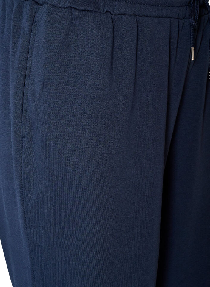 Sweatpants med h&oslash;j talje og bindeb&aring;nd, Bl&aring;, Packshot image number 2