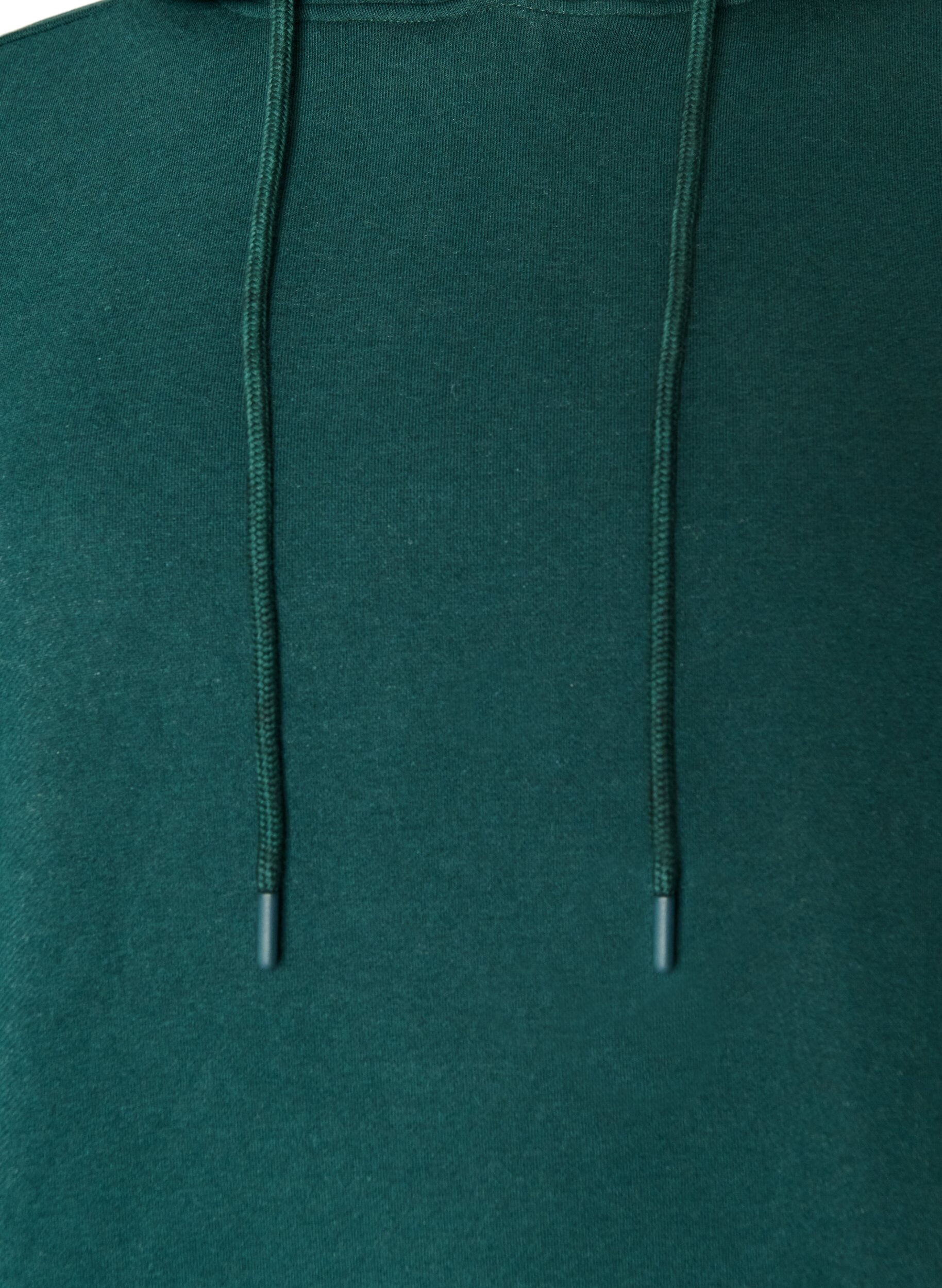 ZizziSweatkjole med h&aelig;tte og lommer, Gr&oslash;n, Packshot image number 2