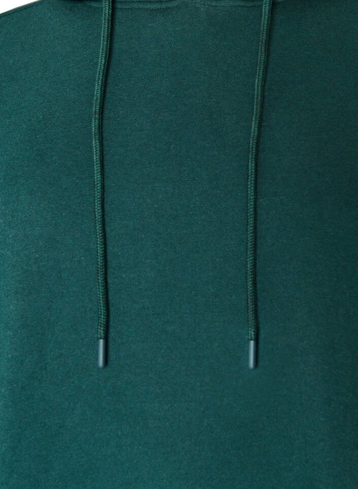 Sweatkjole med h&aelig;tte og lommer, Gr&oslash;n, Packshot image number 2
