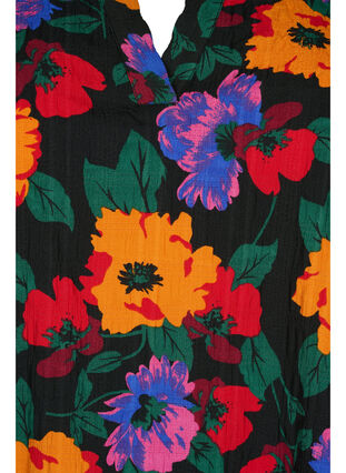 Blomstret bluse med 3/4 ærmer, Multi Flower AOP, Packshot image number 2