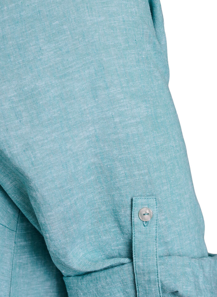 Tunika i h&oslash;r og viskose med A-facon, Gr&oslash;n, Packshot image number 3