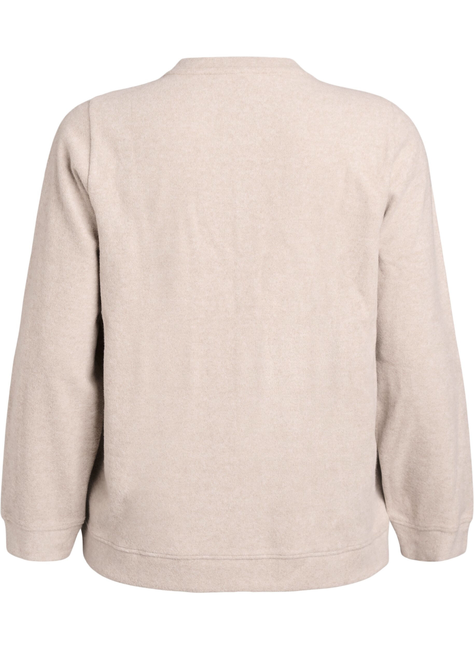 Zizzi Jerseycardigan med rund hals og knapper, Beige, Packshot image number 1