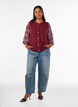 Strikket vest med dekorative knapper, M&oslash;rk Bordeaux, Model image number 1