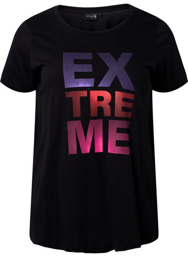 Trænings t-shirt med print, Black w. Extreme, Packshot image number 0