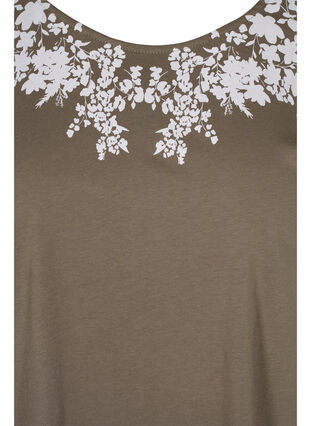 Bomulds t-shirt med printdetaljer, Falcon mel Feather, Packshot image number 2
