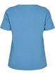 Ensfarvet basis t-shirt i bomuld, Bl&aring;, Packshot image number 1