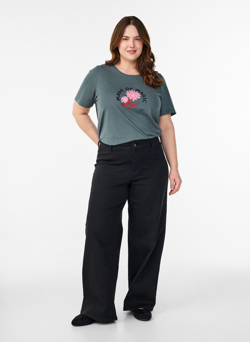 T-shirt med motiv, Gr&oslash;n, Model image number 1
