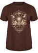 T-shirt i bomuld med frontmotiv, Brun, Packshot image number 0