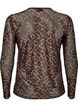 Meshbluse med print, Brun, Packshot image number 1