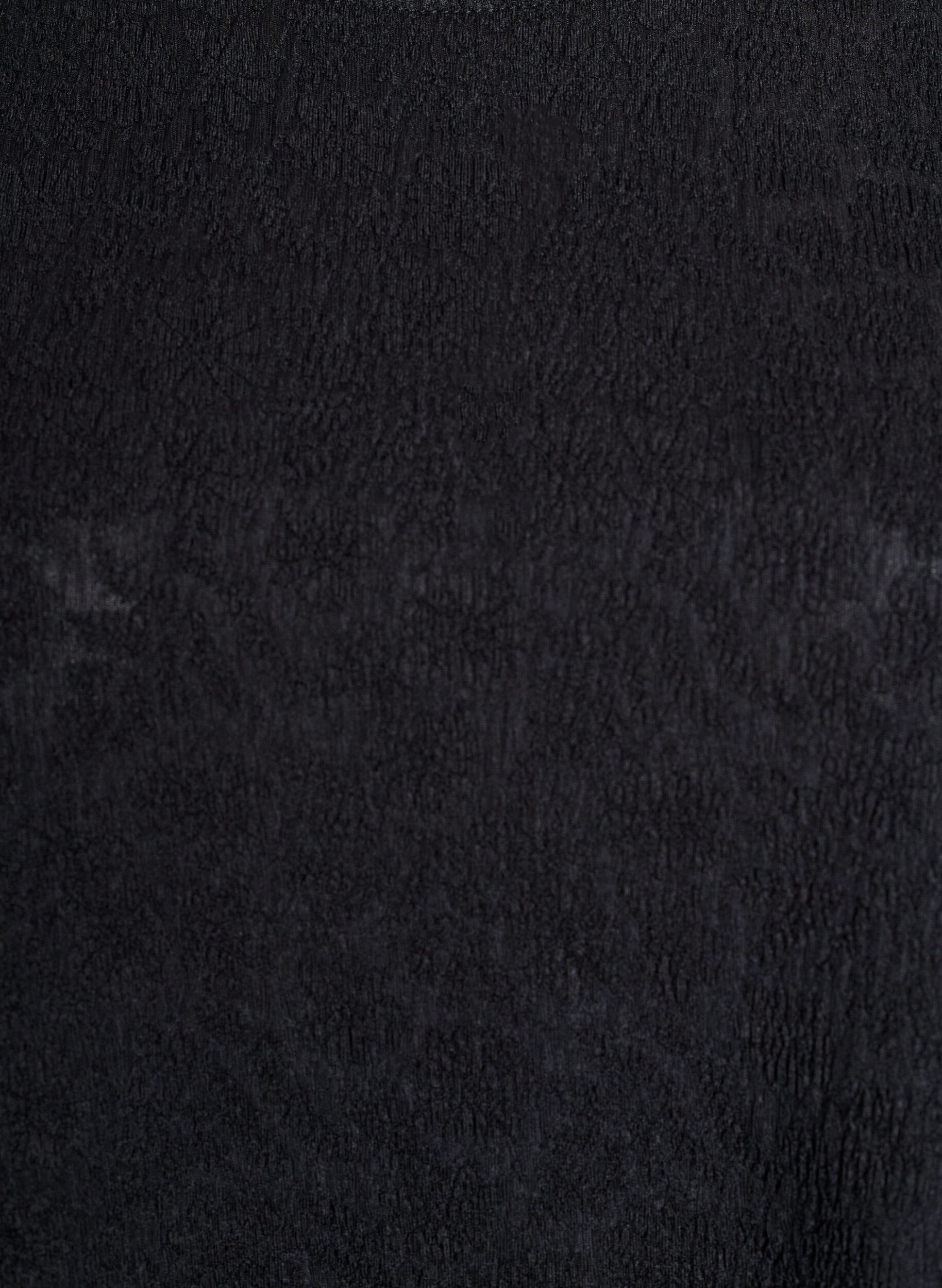 Zizzi Bluse med struktur og korte &aelig;rmer, Sort, Packshot image number 2