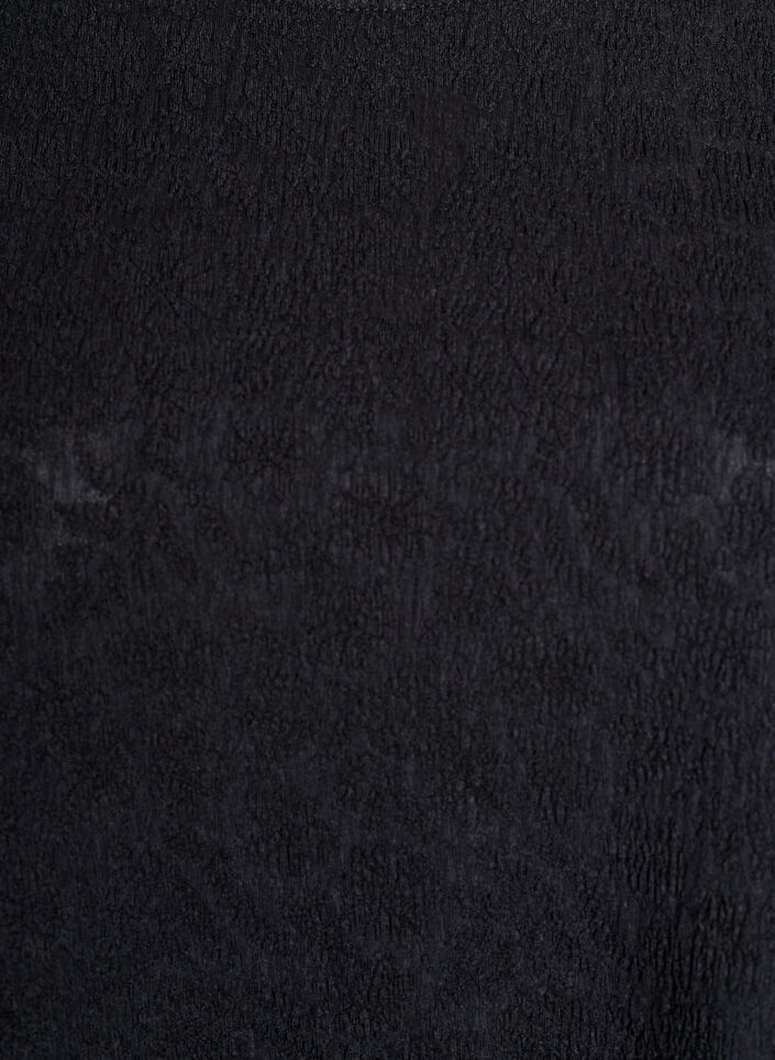 Bluse med struktur og korte ærmer, Sort, Packshot image number 2