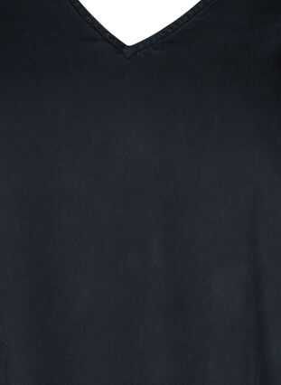 Kjole med v-hals og smock, Black, Packshot image number 2