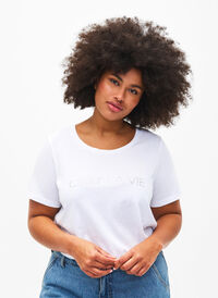 T-shirt med rhinesten, B.White W.Rhinestone, Model