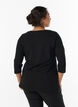 Basis bomulds t-shirt med 3/4 &aelig;rmer, Sort, Model image number 2