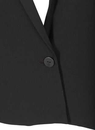 Cropped blazer med pufærmer, Black, Packshot image number 2