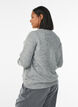 Strikbluse med perlebroderi, Gr&aring;, Model image number 2