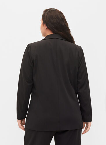 Klassisk blazer med lommer, Black, Model image number 1