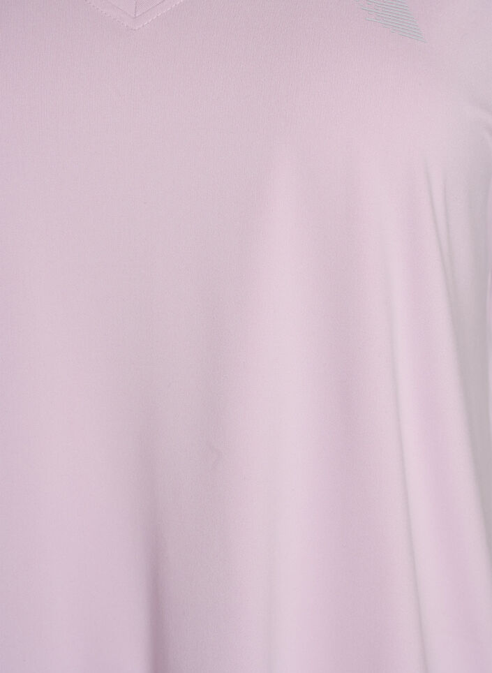 L&oslash;s tr&aelig;nings t-shirt med v-hals, Lilla, Packshot image number 2