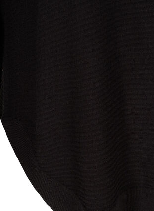 Strikbluse med rund halsudskæring, Black, Packshot image number 3