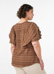 Bluse med smock-struktur og fl&aelig;se&aelig;rmer, Brun, Model image number 2