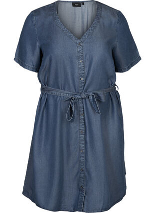Denim kjole, Medium Blue, Packshot image number 0