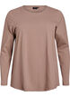 Basis jerseybluse med lange &aelig;rmer, Brun, Packshot image number 0