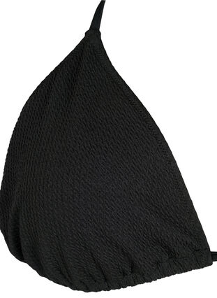 Trekants bikini bh med crepe struktur , Black, Packshot image number 2
