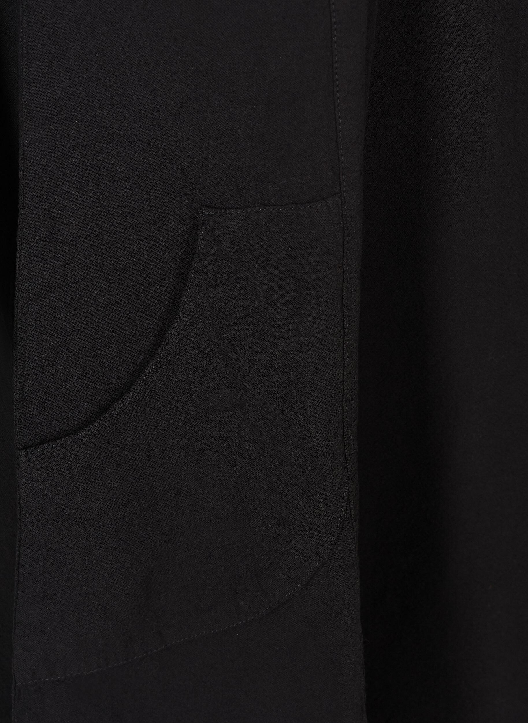 ZizziKort&aelig;rmet kjole i bomuld, Sort, Packshot image number 3