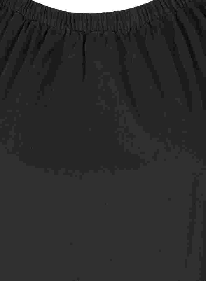 Bomuldskjole med blondebånd og korte ærmer, Black, Packshot image number 2