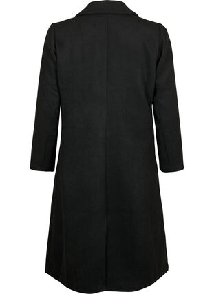Frakke med knapper og lommer, Black, Packshot image number 1