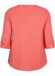 Viskose bluse med knapper og v-hals, Deep Sea Coral, Packshot image number 1